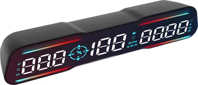 Obrázok produktu pre 7-palcový LED displej HUD do auta, tachometer, varovanie pred prekročením rýchlosti, upozornenie na únavu vodiča, digitálny merač MPH