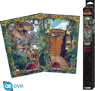 Produktbild von JURASSIC PARK Set 2 Chibi Posters - Tore und Biodiversität (52x38)