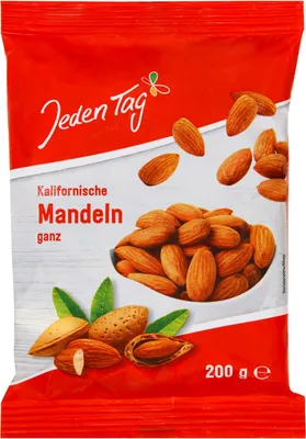 Produktbild von Jeden Tag Mandeln ganz 3er Pack (3x200g Packung) + usy Block