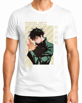 Obrázok produktu pre Megumi Fushiguro Jujutsu Kaisen Shikigami ponurý otaku darček pánske tričko, biele, XL