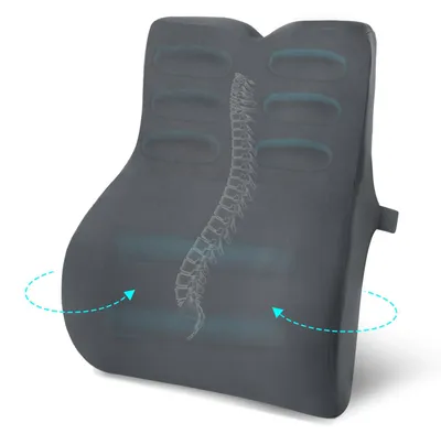 Immagine prodotto di Cuscino di supporto lombare ergonomico - Grigio, con memory foam