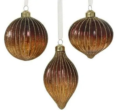 Produktbild von Braune Weihnachtskugel aus Glas, 8 cm, Überraschungsversion für den Weihnachtsbaum