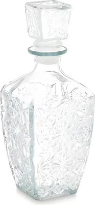 Image de VIVALTO | Carafe en verre - 900 ml - Cannelée - Ronde - Avec couvercle - Transparente