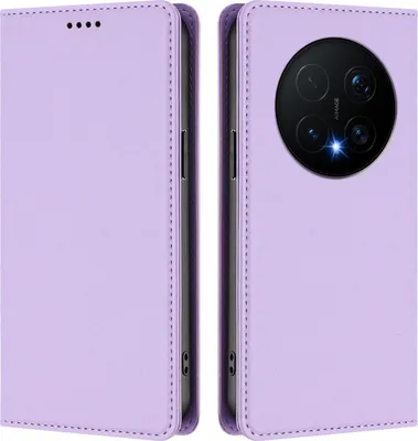 Immagine prodotto di Custodia in pelle per Honor Magic8 Pro, custodia magnetica in Finto cuoio con supporto viola chiaro