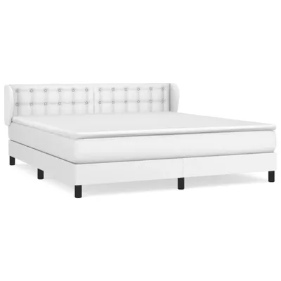 Produktbild von vidaXL Boxspringbett mit Matratze Weiß 180x200 cm Kunstleder
