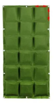 Image de Jardin vertical avec 18 compartiments - Pot en feutre pour plantes aromatiques, idéal pour l'intérieur et l'extérieur