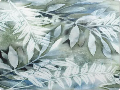 Produktbild von Aquarellblätter – Bodenschutzmatte – Rutschfest – Schutzmatte für Büro – Vinylmatte – Stuhlunterlage  – 120 x 90 cm