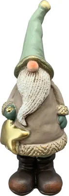 Produktbild von Santa Nikolaus LILIAN Figur Skulptur Polyresin natur/grün 6x5cm H16cm