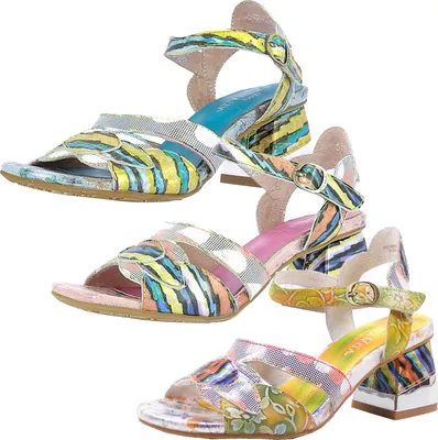 Produktbild von Laura Vita Hecbino 04 Damen Sandaletten Leder Sandalen Blockabsatz, Größe:36 EU, Farbe:Blau