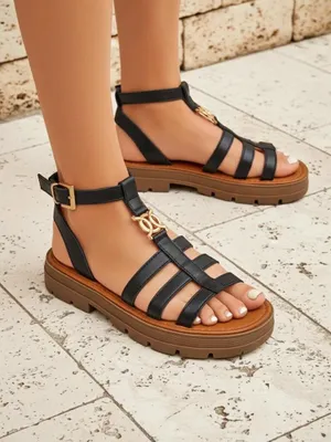 Produktbild von Royalfashion Damen Römersandalen Golden Livia, Größe 37