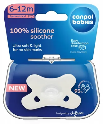 Obrázok produktu pre Canpol Silikónová symetrická dudlík 6-12 mesiacov 24/002 Biele