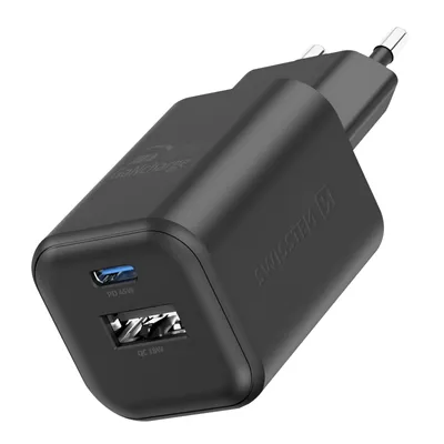 Produktbild von Swissten, GaN Netzladegerät USB-C 45W / USB-A 18W PD / QC, Schwarz