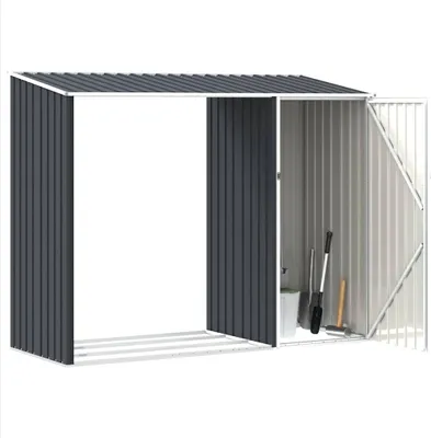 Produktbild von vidaXL Garten Brennholzlager Anthrazit 245x98x159 cm Verzinkter Stahl