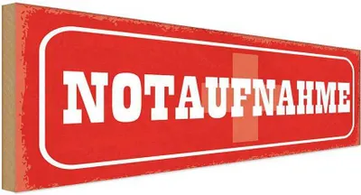 Produktbild von vianmo Holzschild 10x27 cm Notaufnahme Warnschild Hinweisschild