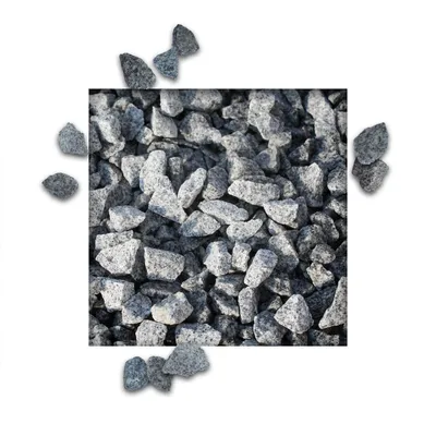 Produktbild von 25 kg Granitsplitt Hellgrau Gartensplitt Ziersplitt Deko Granit Dekoration Splitt Körnung 8/16 mm