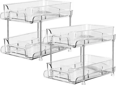 Produktbild von Famanu Organizer für Unterschränke mit Reißverschluss - Set aus 2 Küchen- und Badorganisern - Ausziehbares Regal für Unterschrank