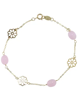 Produktbild von MIAMAR 1145797 Damen Armband 14 Karat (585) Gelbgold Gold rosa 18 cm