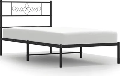 Immagine prodotto di vidaXL Struttura letto con testiera in metallo nero 100x200 cm