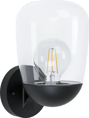 Produktbild von DONATORI Wand-/Deckenleuchte Lampe Beleuchtung - L15,5 x H26 x AL19 cm - schwarz - 1X60W exkl. - IP44