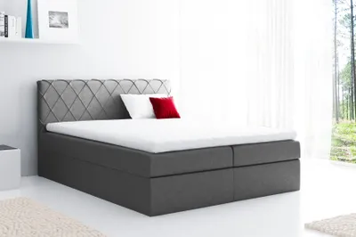 Produktbild von Boxspringbett Schlafzimmerbett GRETA 200x200cm Stoff Anthrazit