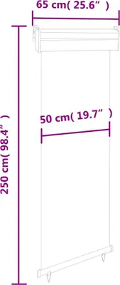Produktbild von vidaXL Balkon-Seitenmarkise 65x250 cm Schwarz