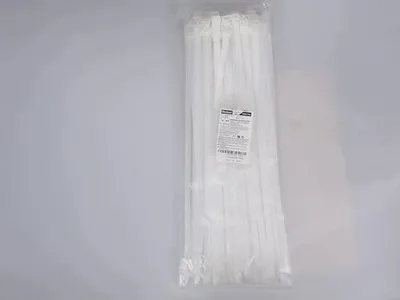 Zdjęcie produktu dla Opaska kablowa nylonowa biała 400 mm do kabli warsztat biuro 100 szt