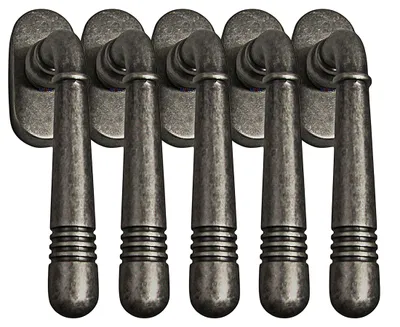 Produktbild von Fenstergriff Set 5 x FG Helena 1675 Antik Grau Rasterolive Fensterbeschlag Drücker