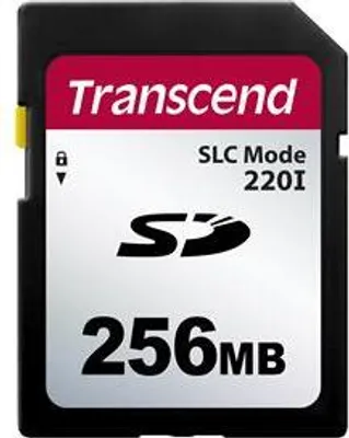 Obrázek produktu pro Transcend 256MB SD220I MLC průmyslová paměťová karta (SLC mode), 22MB/s R,20MB/s W, černá