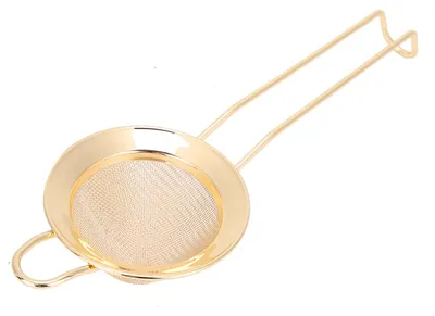 Feines konisches Mehlsieb mit Griff, Gold, 21,5 cm