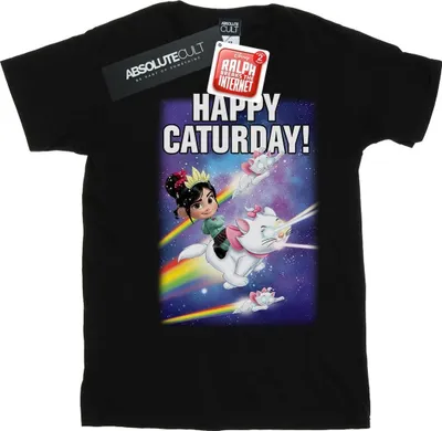 Produktbild von Disney - "Wreck It Ralph Happy Caturday" T-Shirt für Damen BI51690 (3XL) (Schwarz)