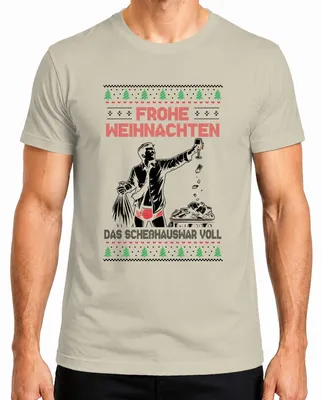 Obrázek produktu pro Merry Christmas Sarcasm - Ošklivý vánoční svetr Pánské tričko, Nature, XXL