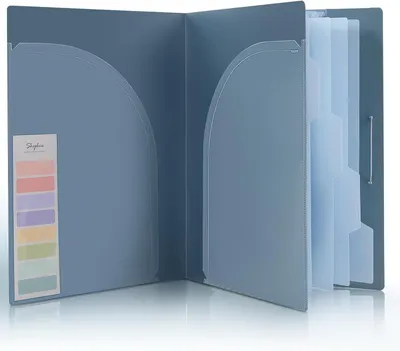 Produktbild von Erweiterbare Aktenmap, 5 Fächer, A4 Größe, Blau, für Büro
