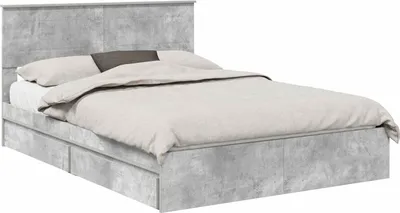 Immagine prodotto di Letto contenitore vidaXL, colore grigio cemento, dimensioni 150 x 200 cm, realizzato in materiale composito di legno