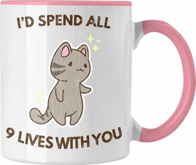 Produktbild von Trendation - Valentinstag Tasse Geschenk für Ihn Sie Lustig Katzenliebhaber Geschenkidee Becher Freund Freundin Liebe Paare (Rosa)