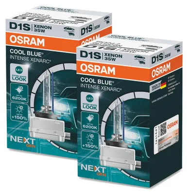 Productafbeelding van 2 stuks OSRAM COOL BLUE INTENSE NEXT GENERATION xenonlampen, type D1S