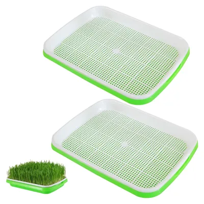 Produktbild von 2 Stück Kresse-Anzuchtschalen, Keimschalen für Sprossen und Microgreens, 22 x 14 cm