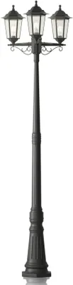Imagen del producto de Lámpara de poste, lámpara de camino, 217 cm, lámpara exterior, lámpara de pie, farol de jardín, IP44, lámpara de jardín, lámpara exterior, lámpara de camino, para patio, 3 x E27, sin bombillas