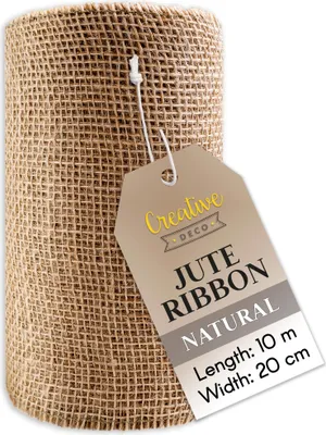 Produktbild von Creative Deco Juteband Jute Tischläufer - Rolle 20 cm x 10 m - Hochzeitsdeko Deko