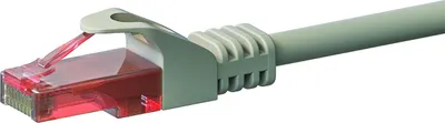 Produktbild von CAT6 Netzwerkkabel, U/UTP, 0,15 Meter, Grau, 100% Kupfer