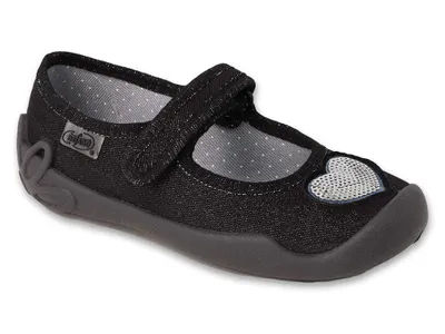 Produktbild von Ballerinas Hausschuhe Blanca 114Y538 festliches Schwarz mit glänzendem Herzen