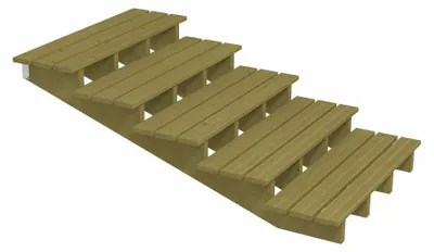 Produktbild von Plus Außentreppe Kiefer 5 Stufen 120 cm breit Schritttiefe 39 cm