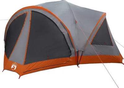 Produktbild von vidaXL Familienzelt für 10 Personen Grau und Orange 460 x 430 x 214 cm