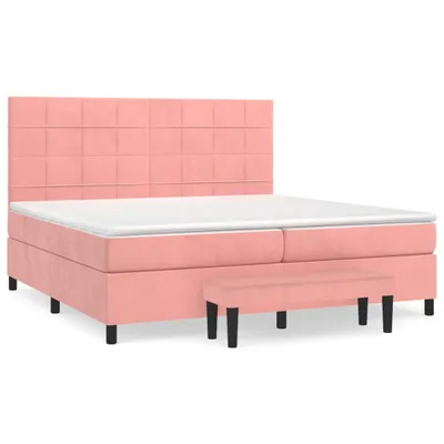 Image de Sommier à lattes de lit avec matelas Rose 200x200 cm Velours
