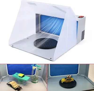 Obrázek produktu pro Airbrush extraktor malířské kabiny Toy Hose Malování vnitřní stříkací kabiny Mini Spray Box Kit 25W