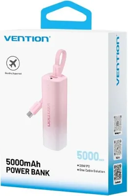 Immagine prodotto di Powerbank Vention 20W PD USB-C Lightning 5000 mAh różowyi gradient