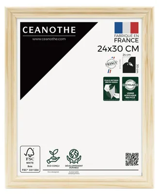 Image de CEANOTHE, cadre photo en bois Circee, dimensions 24x30 cm, finition naturelle