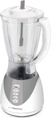 A white and gray Esperanza blender is shown against a white background.