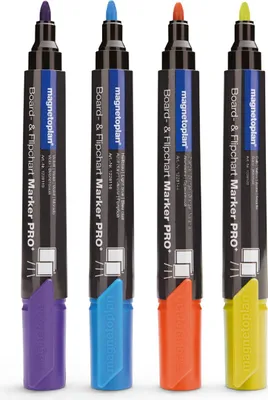Obrázok produktu pre magnetoplan 1228110 4 magnetoplan Pro+ Whiteboard- und Flipchart-Marker farbsortiert 1,5 - 3,0 mm