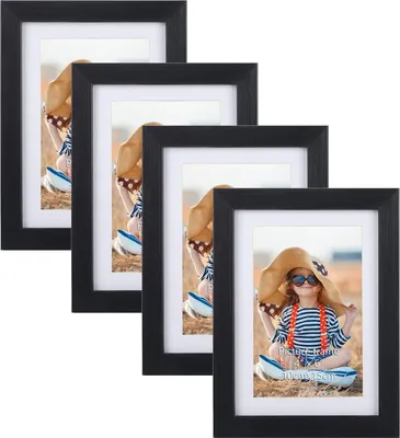 Productafbeelding van Famanu fotolijstjes, zwart, 10x15 cm, set van 4 - Decoratie voor foto's