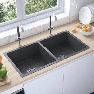 Immagine prodotto di The Living Store Lavello da incasso a mano in acciaio inox nero